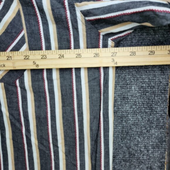 Phat Farm Men Long Sleeve Button Up Shirt Striped Western 2XL Gray Colorful - Picture 6 of 16